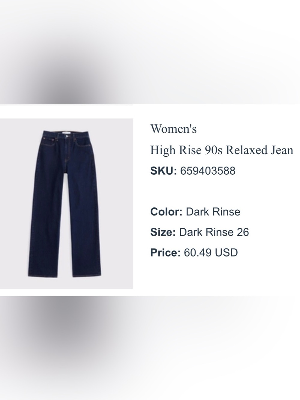 Abercrombie & Fitch Women's Dark Rinse Wide-Leg Jeans